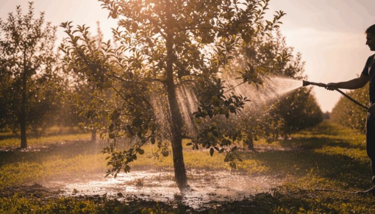¿Cuál es la peor hora para regar árboles frutaes?