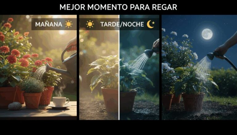 ¿Cuándo es mejor regar las plantas por la mañana o por la noche?
