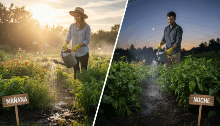 ¿Qué es mejor regar por la mañana o por la noche?